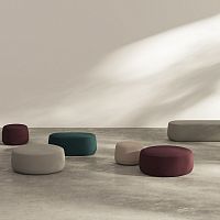 Contemporary pouf MOLEfabricroundblue
