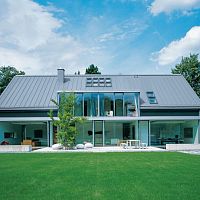 Rounded roofing panel ANGLEDzincmetal lookstanding seam