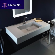 Wall-mounted washbasin BIG SOLID-Lceramicrectangularcontemporary