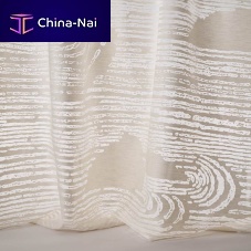 Patterned sheer curtain fabric SAND GARDEN cottonpolyestertransparent