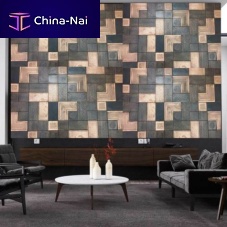 Wall-mounted decorative panel MOROCCAN COMBO COPPERwoodcopperpatchwork