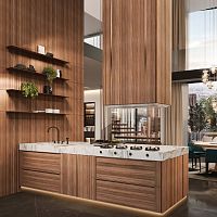 Contemporary kitchen Solferinowalnutmarbleisland