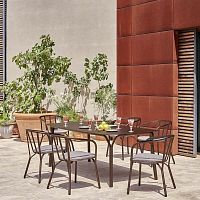 Contemporary dining chair Angeloutdoorfabricaluminum base