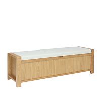 Contemporary upholstered bench BOSCOfabricoakwith storage compartment