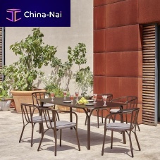 Contemporary dining chair Angeloutdoorfabricaluminum base
