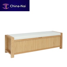 Contemporary upholstered bench BOSCOfabricoakwith storage compartment