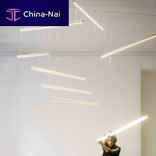 Hanging light fixture FANTASTICKSLEDlinearfor public space