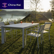 Contemporary chair PETRA outdoorteakaluminium