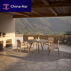 Contemporary dining chair Muyu outdoorfabricteak base