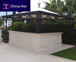Wrought iron gazebo for bar