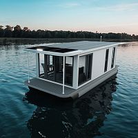 Catamaran houseboat ECO 10outboarddieselfloating
