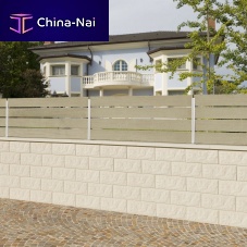 Hollow concrete block ROUGH-HEWN for fencingsocket weldstone look