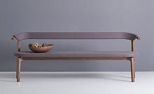 Contemporary bench WEDAsolid woodleatherfabric