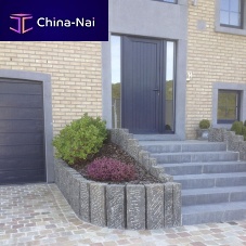 Louvered fence KIARA gardennatural stonecontemporary