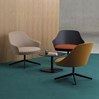 Contemporary lounge chair KAIAK fabricmolded plywoodcast aluminum