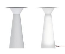 Contemporary high bar table ROLLERpolymerroundilluminated