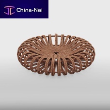 Contemporary pouf Imperial aluminumroperound