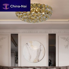 Contemporary ceiling light EVAroundcrystalstainless steel