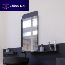 Wall-mounted bathroom mirror basiccontemporaryrectangularpowder-coated steel