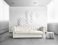 Traditional sofa EARTHfabricwhite2-person
