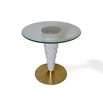 Traditional pedestal table UNICORNglassmetalround