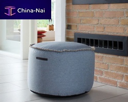 Contemporary pouf RETROIT : MEDLEYpolyesterround100% recyclable
