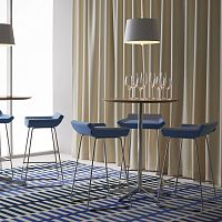 Contemporary high bar table RONDOoaklaminatemarble