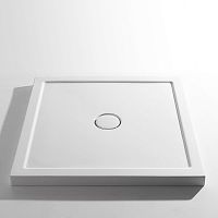 Square shower base SESSANTA - TALCO MUSCHIO CACAO NERO LUCIDOabove floorceramicwith central drain