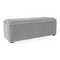 Contemporary upholstered bench sacramentofabricwith storage compartmentgray