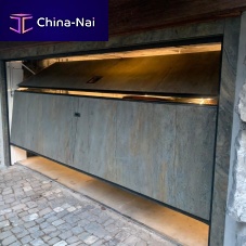 Overlap garage door PIETRAVERAstonesheet steelautomatic