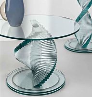 Contemporary pedestal table ELICAglassroundhome