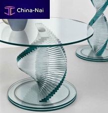 Contemporary pedestal table ELICAglassroundhome