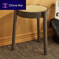 Contemporary stool PALoakwickermesh