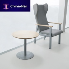 Contemporary pedestal table SIMPLAmelaminesteel baseround