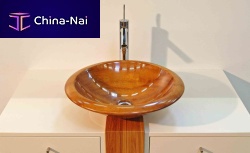 Countertop washbasin IMAGE 02woodenroundcontemporary