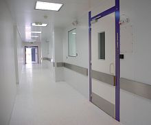 Swing industrial door ULTRA CLEANstainless steelsemi-glazedinterior