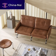 Contemporary sofa PK31leatherbrownblack