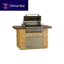Outdoor kitchen MASTER Qcontemporarystainless steelporcelain stoneware