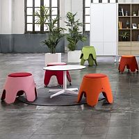 Contemporary stool MEDUSAfabricmetal baseon casters