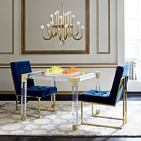 Contemporary dining chair GOLDFINGERindoorvelvetpolished brass base