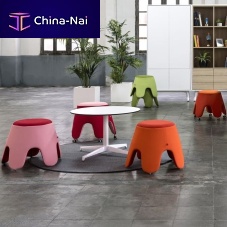 Contemporary stool MEDUSAfabricmetal baseon casters