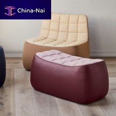Contemporary upholstered bench YAMfabricgrayblue