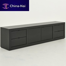 Contemporary TV cabinet BJORNwith drawersoakblack