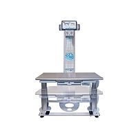 Height-adjustable veterinary X-ray table