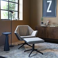 Contemporary armchair UNCLE JESSEfabricpowder-coated steelwith footrest