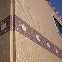 Concrete cladding brick METRO® : SINGLE TONE COLORSfor facadesmoothred