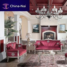 Traditional sofa Hermitage water-repellent fabricpinksolid wood