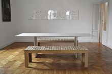 Contemporary bench Sofia solid woodcustom