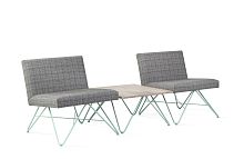 Contemporary fireside chair PIPEleatherfabricmetal