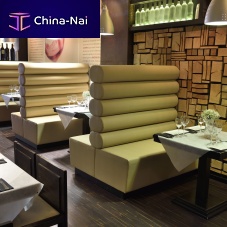 Contemporary upholstered bistro bench AMERICANfabriccontractbeige